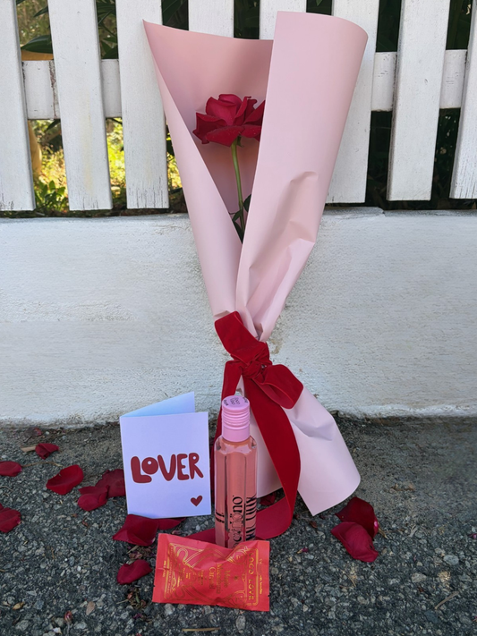 Single Stem Rose + Spoilt Gift Bundle