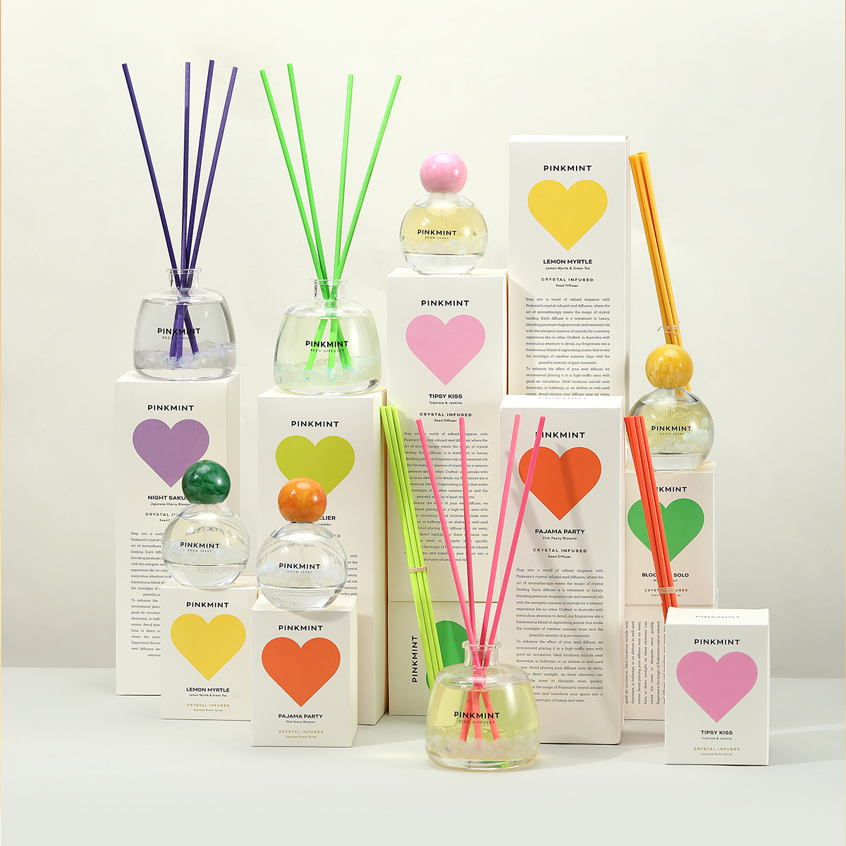 PINK MINT Crystal Infused Reed Diffuser