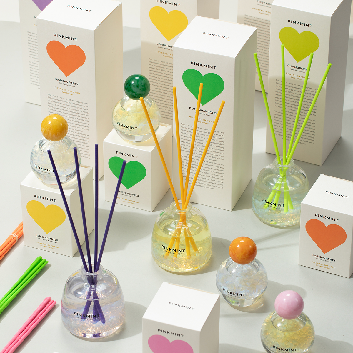 PINK MINT Crystal Infused Reed Diffuser